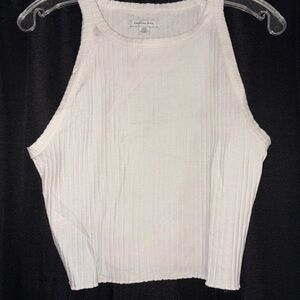 American Eagle Outfitters White Ribbed Tank Top